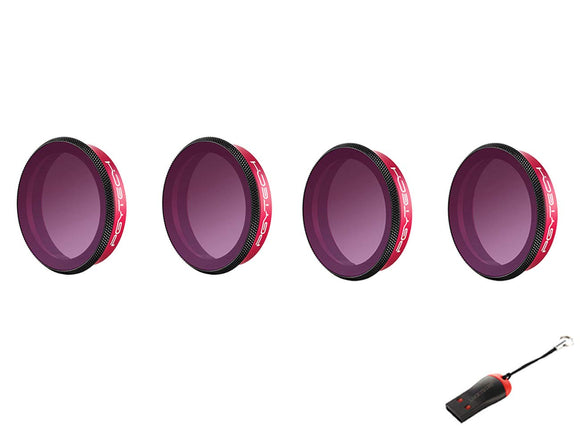 PGYTECH OSMO Action ND-PL Filter Set NDPL 8 16 32 64 (Professional) with Luckybird USB Reader