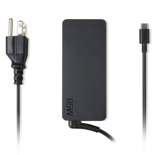 Lenovo 65W AC Adapter With USB Type C Connector (3 prong Power Cord) For P51s, P52s, E485, E580, E585, L480, L580, T470, T480, T570, T580, TP25, X270, X280 .