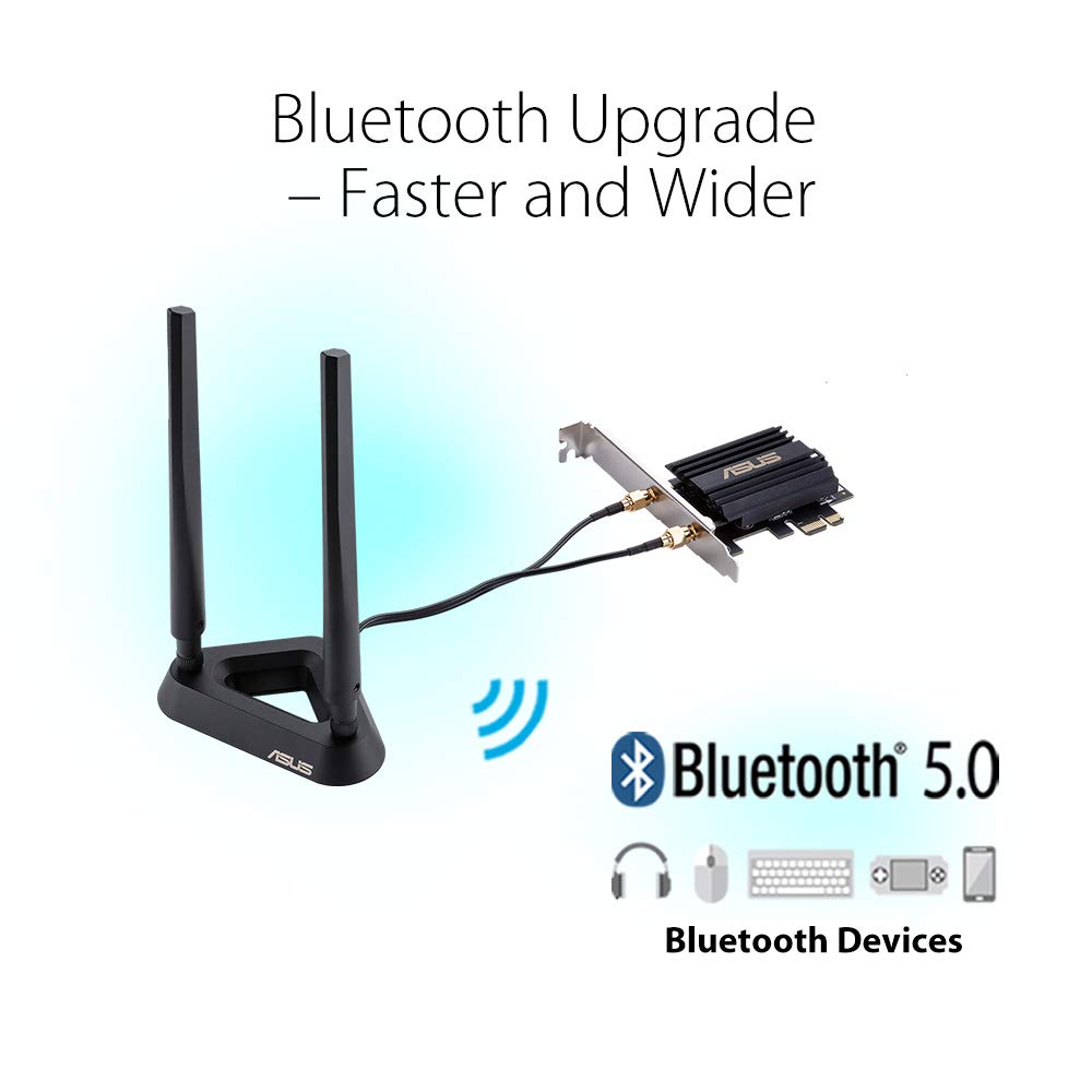 Asus AX3000 (PCE-AX58BT) Next-Gen WiFi 6 Dual Band PCIe Wireless Adapter with Bluetooth 5.0 - Ofdma, 2x2 Mu-Mimo and WPA3 Security