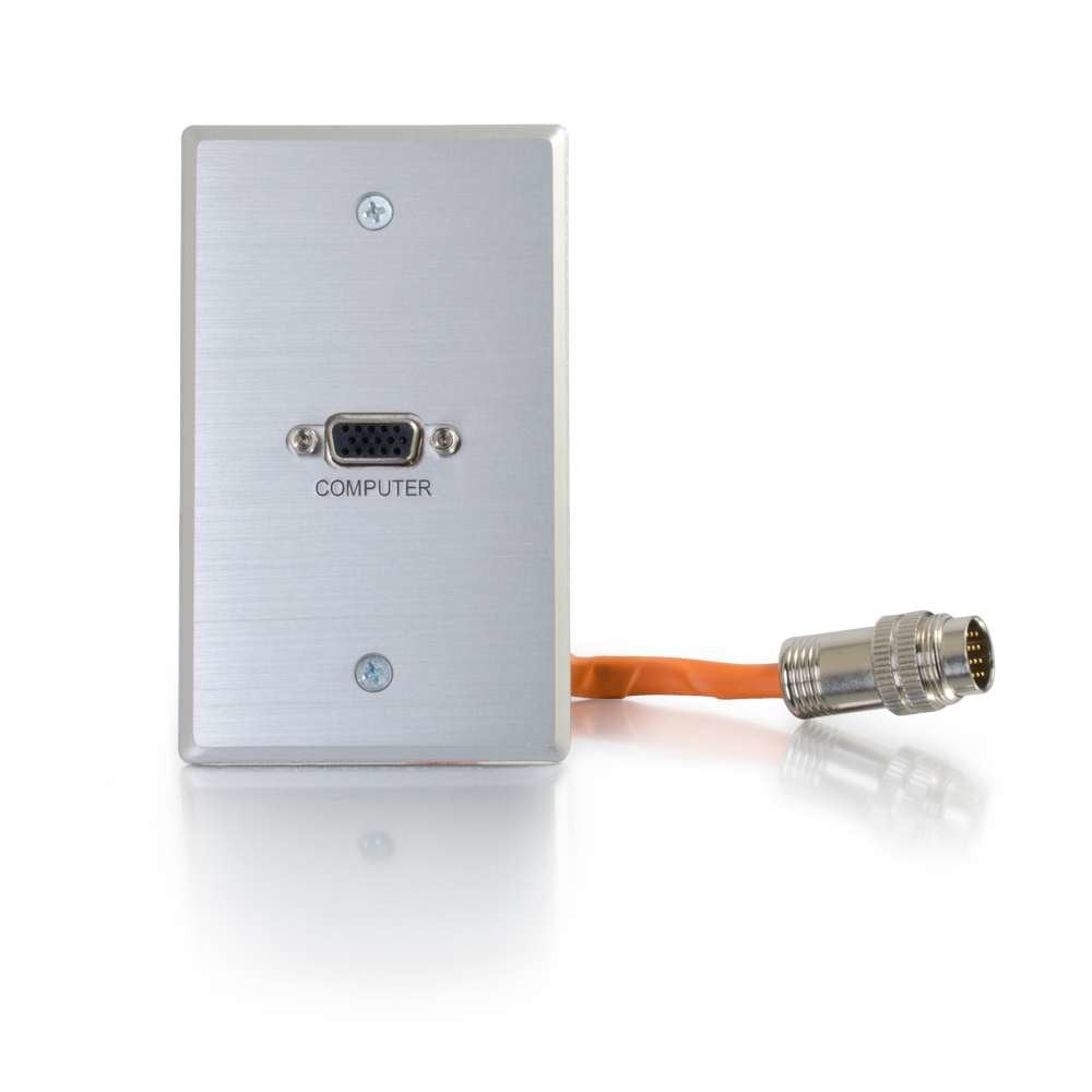 C2G / Cables to Go 60094 RapidRun VGA (HD15) Single Gang Wall Plate, Aluminum