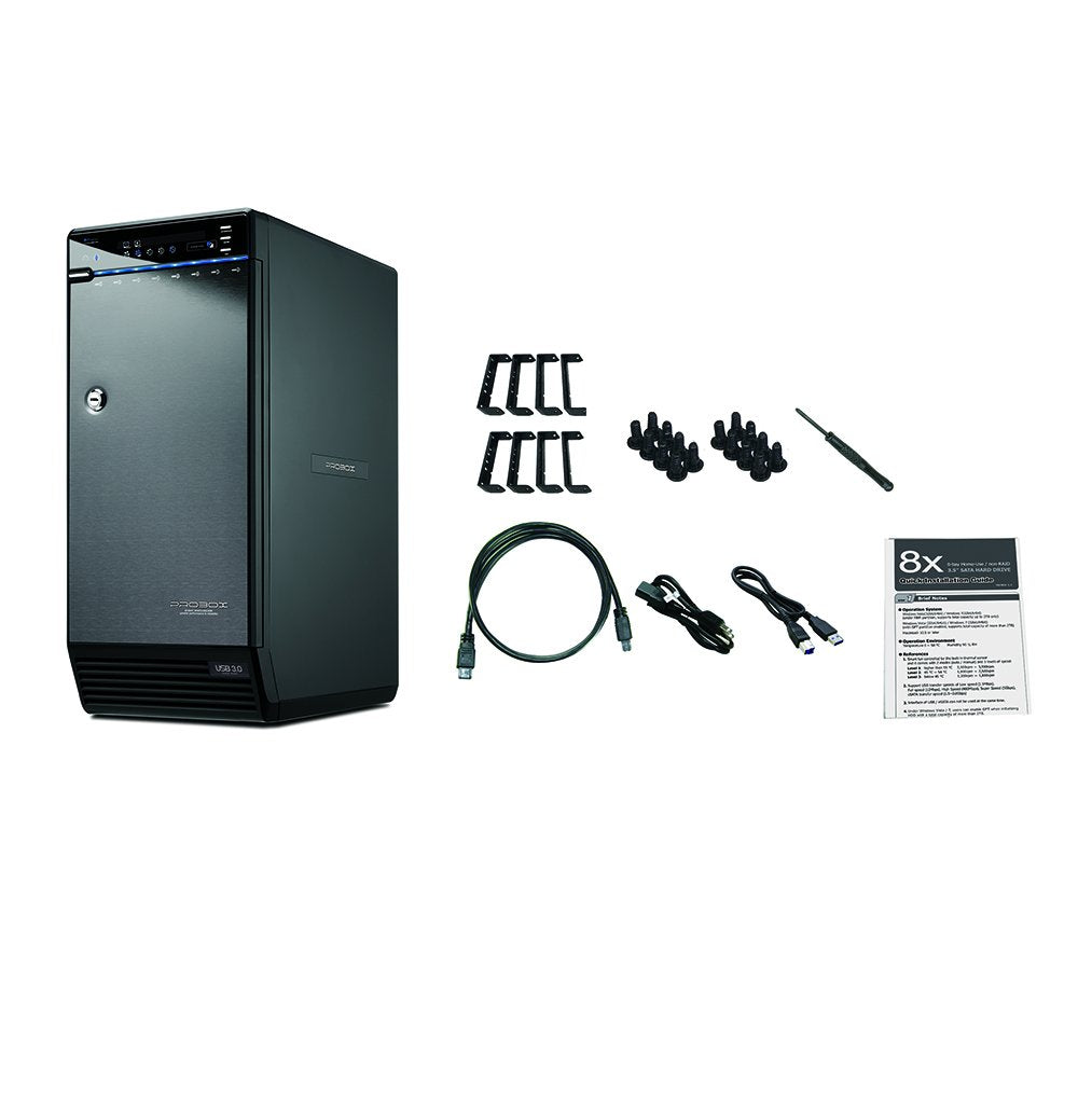Mediasonic H82-SU3S2 ProBox 8 Bay 3.5" Hard Drive External Hard Drive Enclosure - USB 3.0 & eSATA