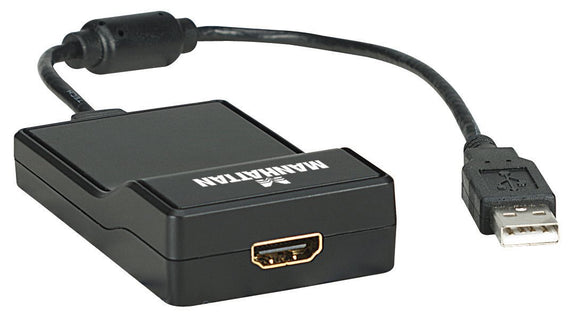 Manhattan USB 2.0 to HDMI Adapter, Easily Converts USB Video