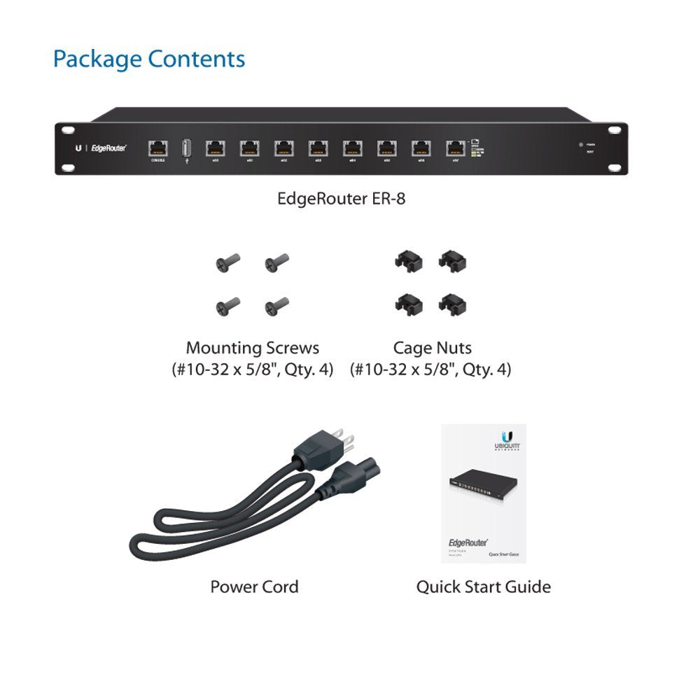 UBIQUITI ER-8 Networks Edgerouter 8 Port Router, Black