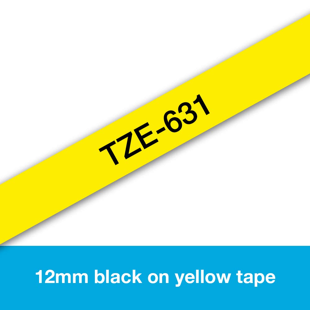 Brother TZE631 Genuine P-Touch Tape (12mm Black on Yellow)