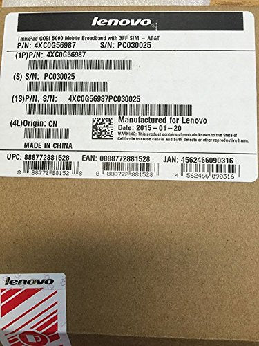 LENOVO ThinkPad GOBI 5000 Mobile Broadband with 3FF SIM-AT&T / 4XC0G56987 /