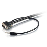 C2G 50225 Select VGA + 3.5mm Stereo Audio and Video Cable M/M, In-Wall CMG-Rated, Black (6 Feet, 1.82 Meters)
