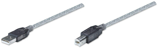 Manhattan 510424 A-Male to B-Male Hi-Speed USB Active Cable, 11-Meter