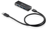 USB 3.0 4-Port Mini HUB by j5create | Portable Adapter, USB 3.0/2.0 for Windows, Mac OS, Linux OS Black