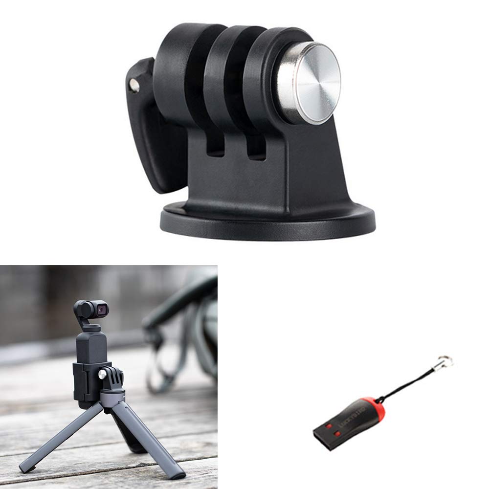 PGYTECH Action Camera Universal Mount to 1/4" for DJI OSMO Action/OSMO Pocket/Gopro Series/Action Camera with LUCKYBIRD USB Reader