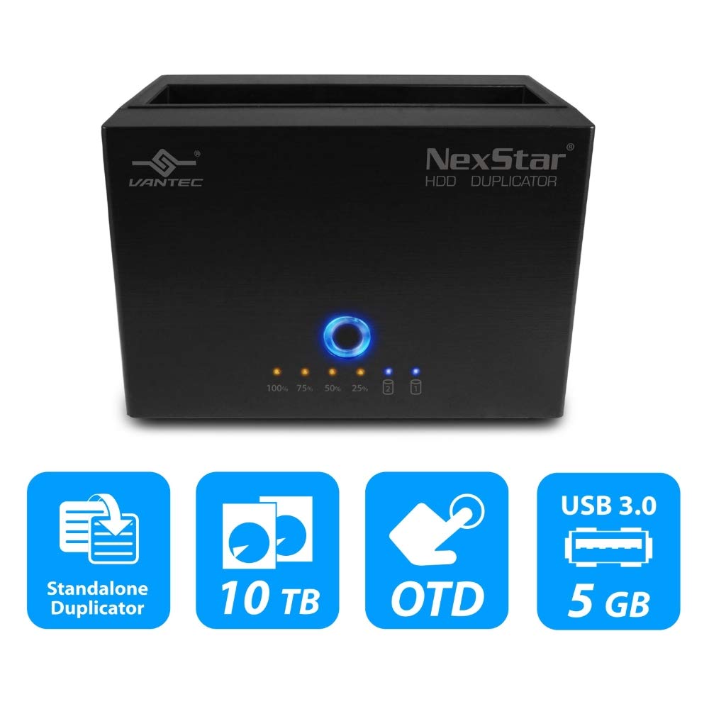 Vantec NexStar SATA III Hard Drive Duplicator Dock with USB 3.0 (NST-DP200S3-BK), Black