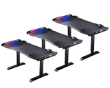 Cougar Mars RGB Ergonomic Height Adjustable Gaming Desk with Control Stands for PC and USB/Audio Devices