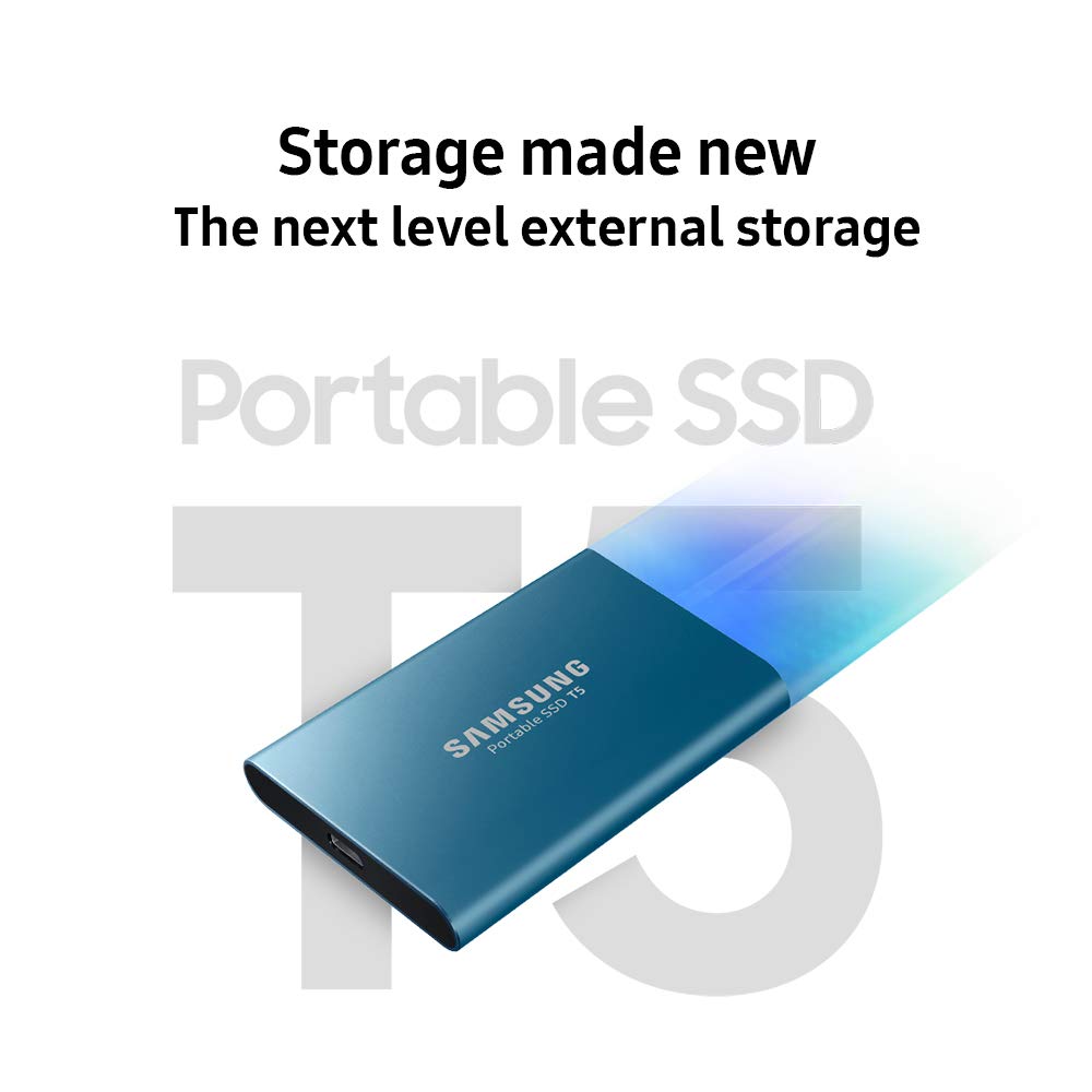 Samsung Portable 250GB SSD T5 (MU-PA250B/AM) Alluring Blue