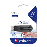 Verbatim Store and Go V3 32 GB USB 3.0 Flash Drive 49173 (Black/Gray)