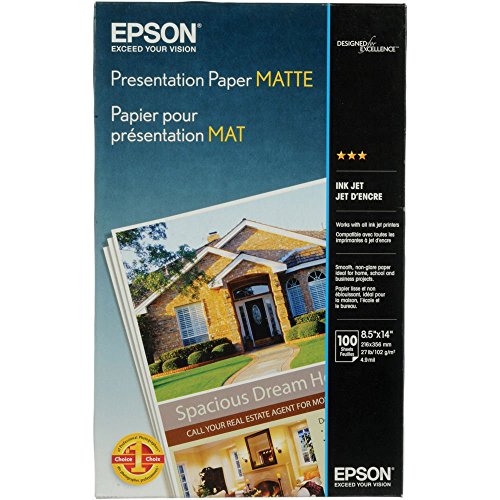 Epson S041067 Presentation Paper Matte, Legal Size, 100 Sheets Ink