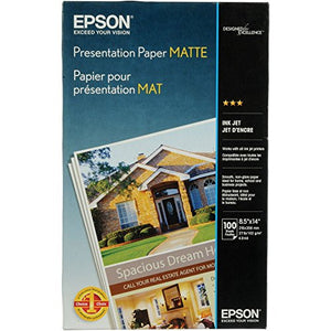 Epson S041067 Presentation Paper Matte, Legal Size, 100 Sheets Ink
