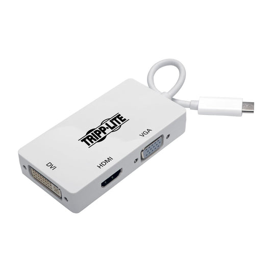 Tripp Lite U444-06N-HDV4K USB C to HDMI/Dvi/VGA Multiport Adapter Converter UHD 4Kx2k @ 30Hz, Thunderbolt 3 Compatible, USB Type C to HDMI, USB-C, USB Type-C