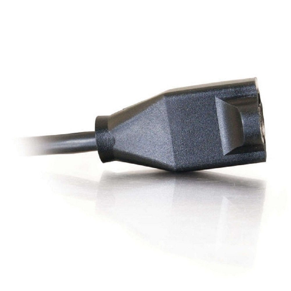 C2G 53410 18 AWG Outlet Saver Power Extension Cord - NEMA 5-15P to NEMA 5-15R, TAA Compliant, Black (25 Feet, 7.62 Meters)