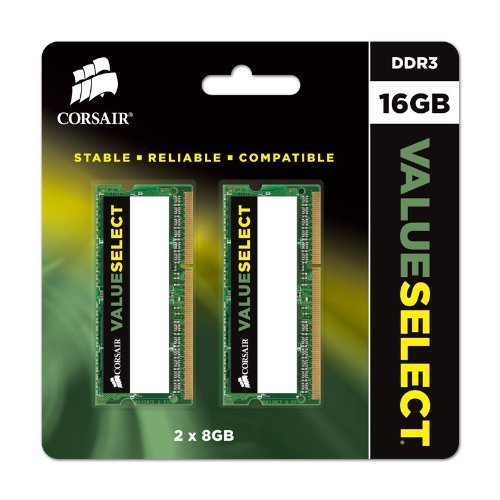 Corsair CMSO16GX3M2C1600C11 16GB (2x8GB) 1600MHz PC3-12800 204-Pin DDR3 SODIMM Laptop Memory Kit 1.35V