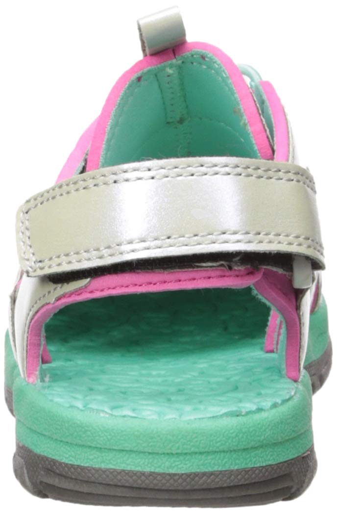 Northside Girls' Burke SE Fisherman Sandal, Silver/Mint, 2 M US Little Kid