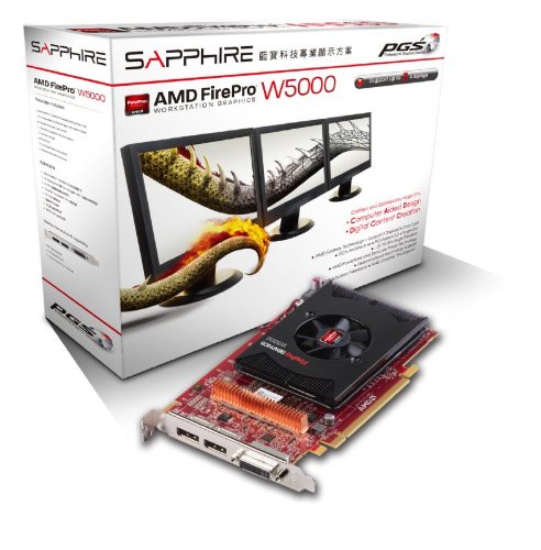 Sapphire AMD FirePro W5000 2GB GDDR5 Dual DP/DVI-I PCI-Express Graphics Card Graphics Cards 100-505842