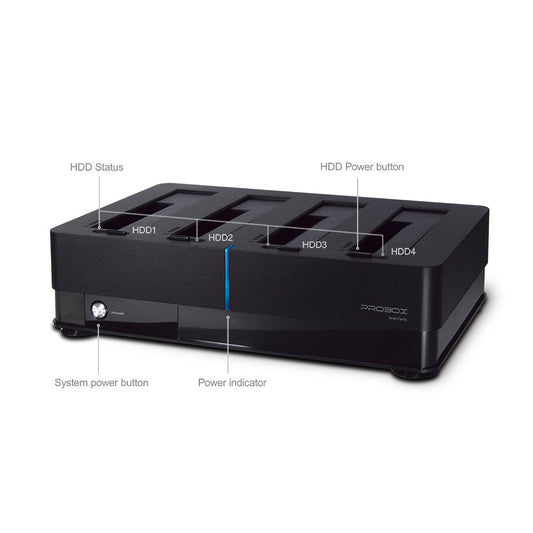 Mediasonic 4 Bay Dock for 2.5" / 3.5" SATA HDD/SSD - USB 3.0 & eSATA Support 12TB HDD (HFD1-SU3S2)