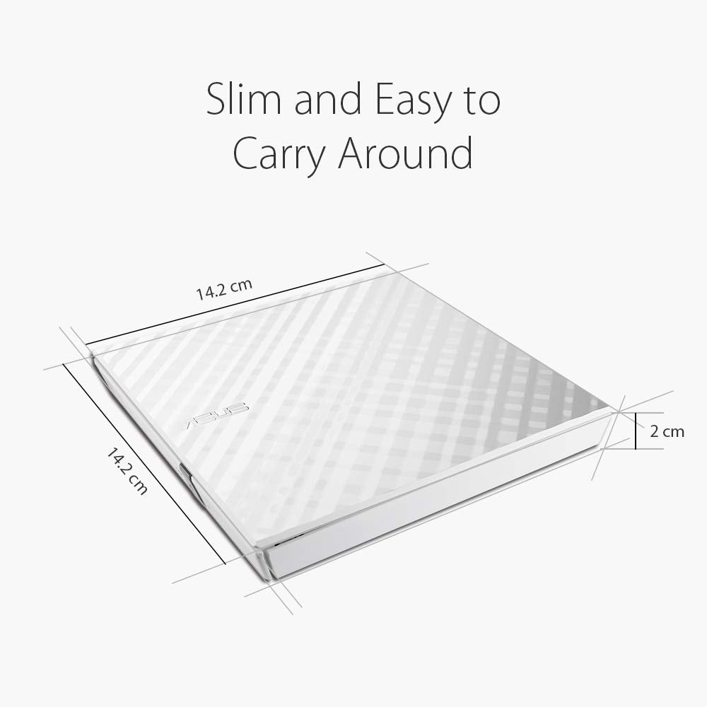 Asus Computer International Direct External Slim White 8X DVD-Rw Optical Drive SDRW-08D2S-U/withG/ACI/AS