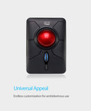 open box Adesso iMouse T50 Wireless Ergonomic Finger Trackball Mouse with Nano USB Receiver, Programmable 7 Button Design, and 5 Level DPI Switch, for Left and Right Hand