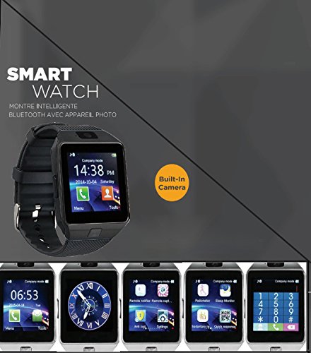 Proscan PBTW360-BLACK Bluetooth Camera Smart Watch