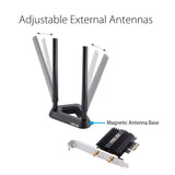 Asus AX3000 (PCE-AX58BT) Next-Gen WiFi 6 Dual Band PCIe Wireless Adapter with Bluetooth 5.0 - Ofdma, 2x2 Mu-Mimo and WPA3 Security