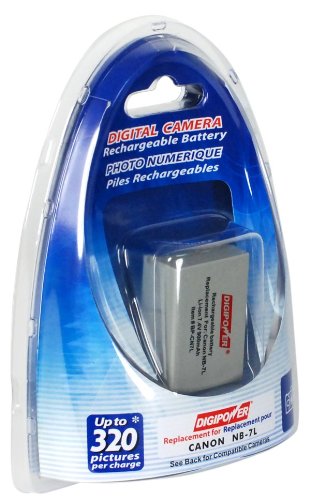 Digipower BP-CN7L Replacement Li-Ion Battery for Canon NB-7L for use with Canon G10 and G11 Digital Cameras