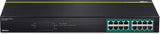 TRENDnet 16-Port Gigabit PoE+ Switch, 16 x Gigabit PoE+ Ports, TPE-TG160g, 246W PoE Power Budget, 32 Gbps Switching Capacity, Desktop Switch, Ethernet Network Switch, Metal, Lifetime Protection