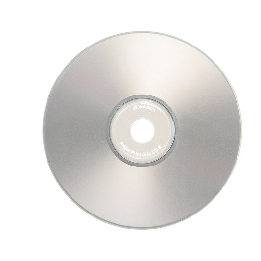 Verbatim 700MB 52x 80 Minute Inkjet Printable Recordable Disc CD-R - 50 Disc Spindle, Silver  95005