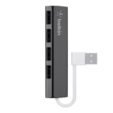 BELKIN F4U042BT Ultra-Slim Travel Hub-4 Ports, Black