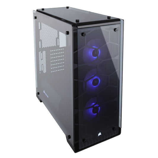 CORSAIR CRYSTAL 570X RGB Mid-Tower Case, 3 RGB Fans, Tempered Glass - Black