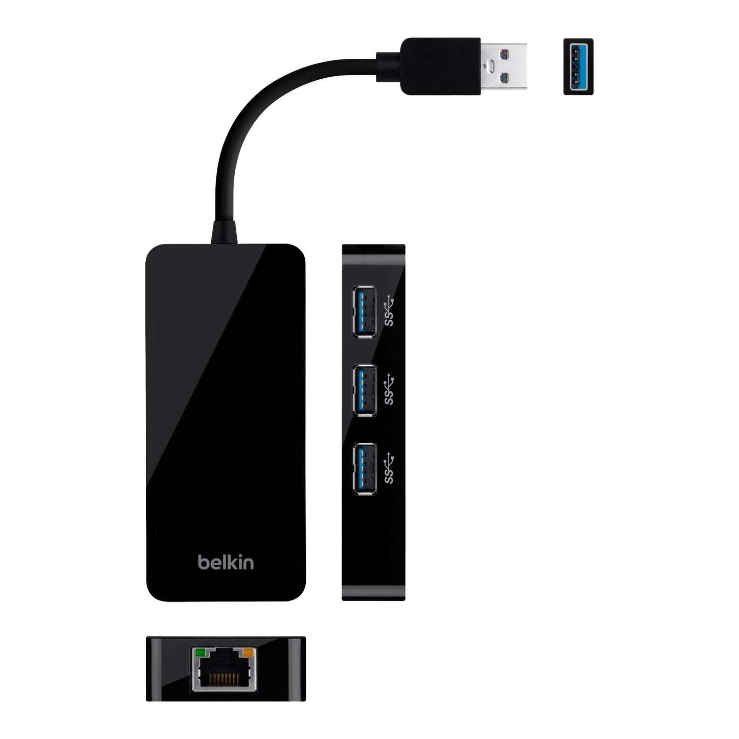 USB 3.0 3-Port Hub with Gigabit Ethernet Adapter