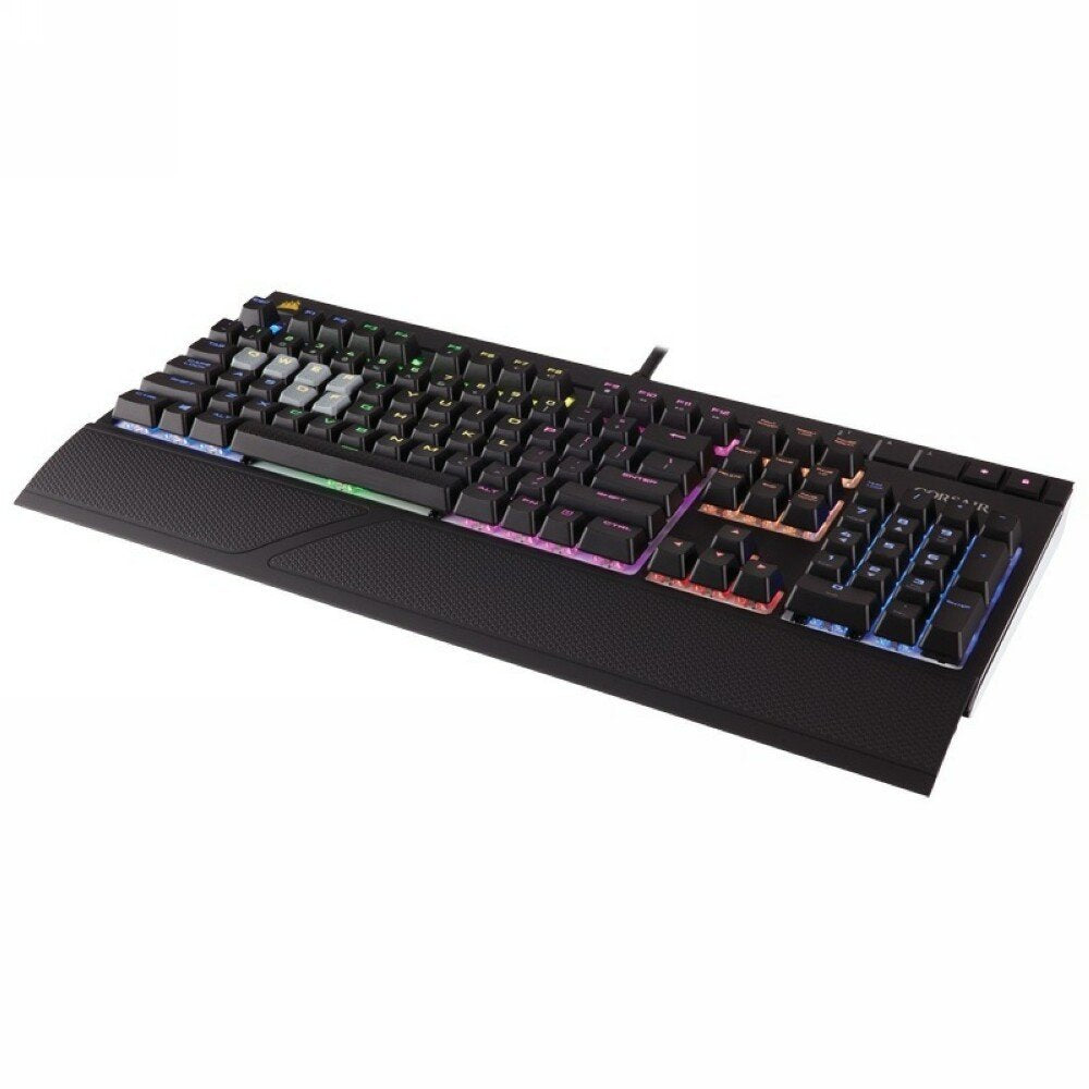 Open Box Corsair STRAFE RGB Mechanical Gaming Keyboard, Ultra-Quiet, Backlit Multicolor LED, Cherry MX SILENT(CH-9000121-NA)