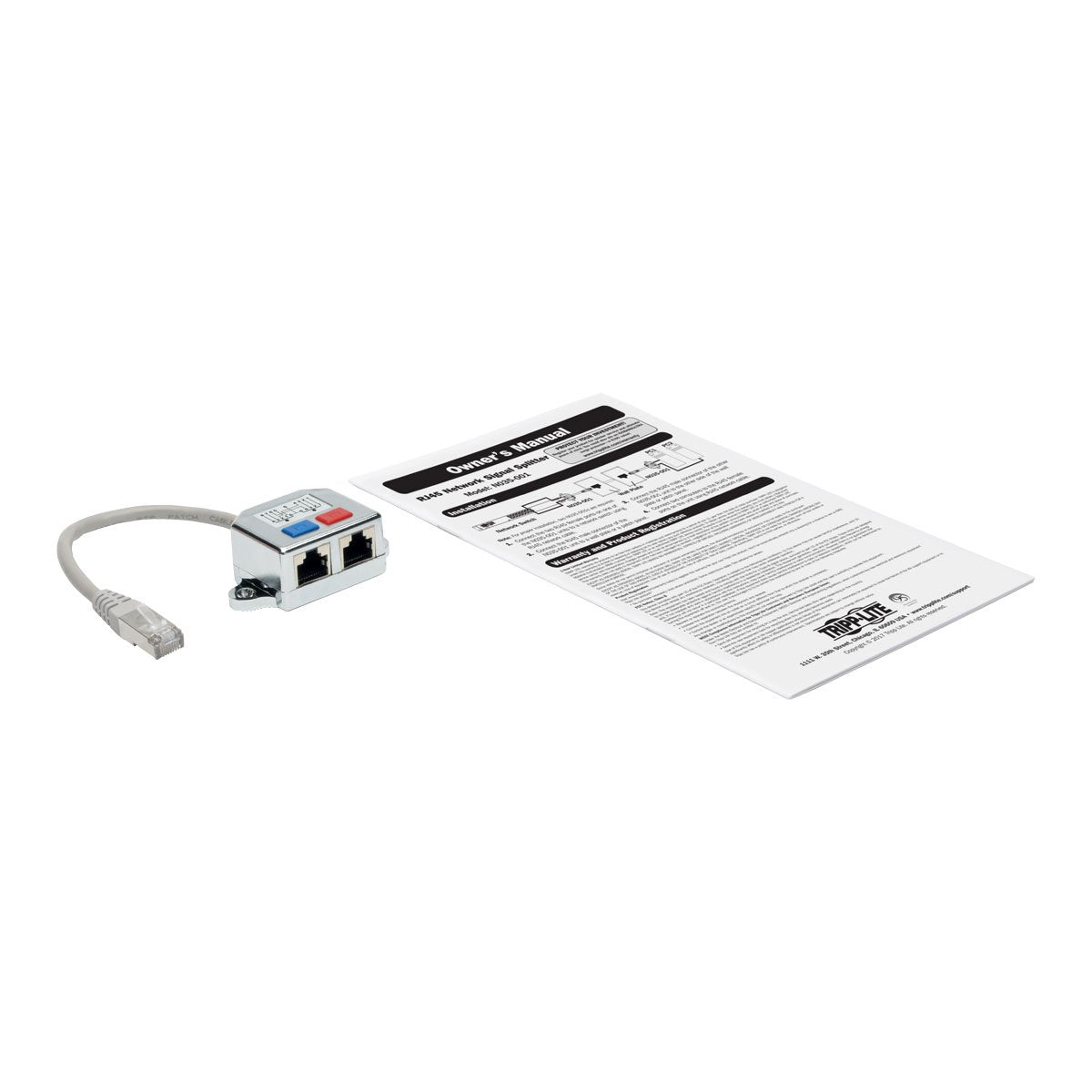Tripp Lite 2-to-1 RJ45 Splitter Adapter Cable 10/100 Ethernet Cat5/Cat5e M/2xF 6in 6" (N035-001)
