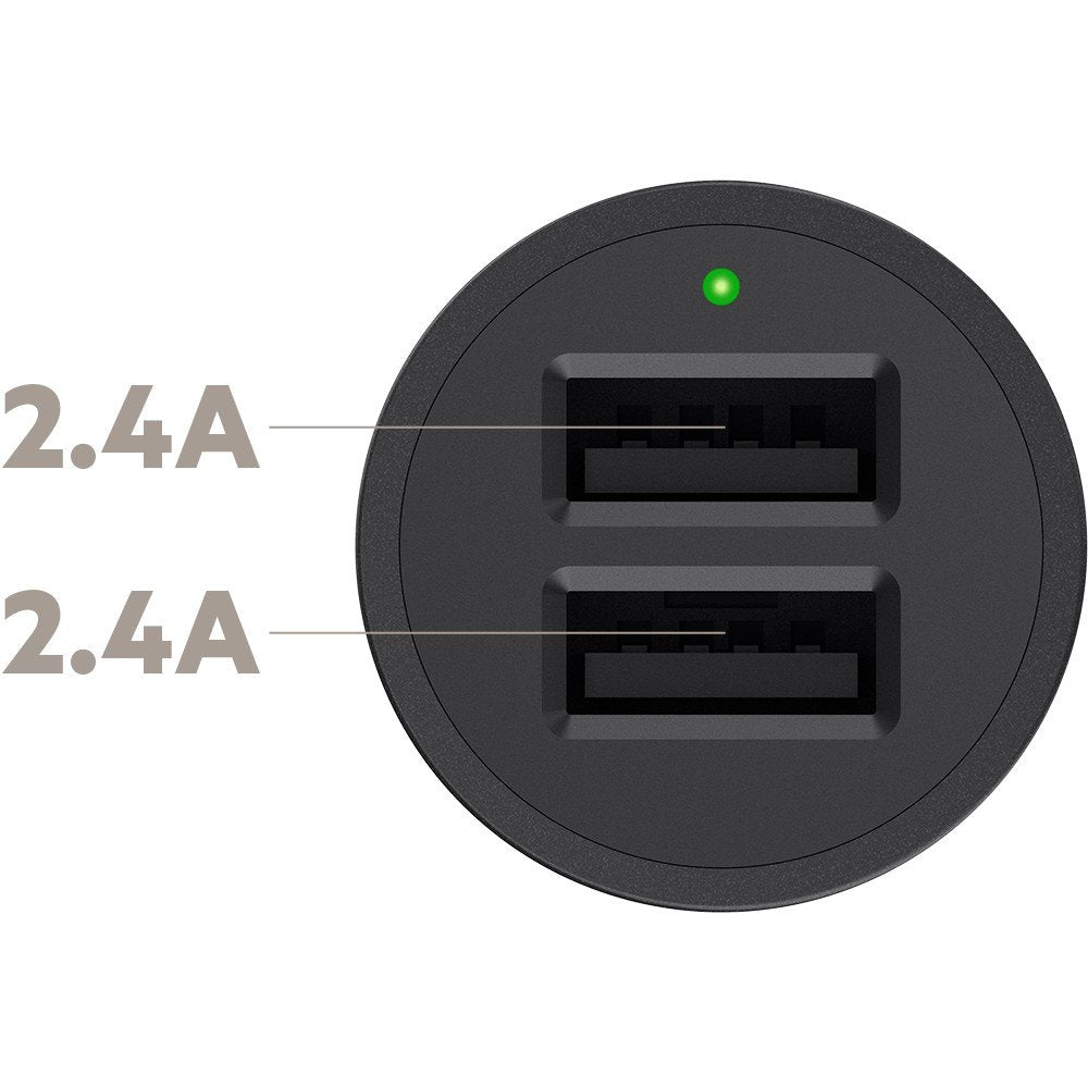 Belkin 4.8 A Dual Car Charger with Lightning Cable for iPhone 6/6S/6S Plus/7/7 Plus - Black