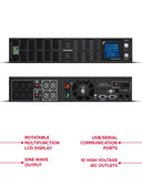 CyberPower PR2200ELCDRTXL2U Smart App Sinewave UPS System, 1000VA/900W, 8 Outlets, AVR, 2U Rack/Tower