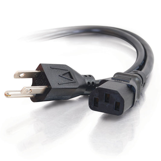 C2G 03130 18 AWG Universal Power Cord (NEMA 5-15P to IEC320C13) TAA Compliant, Black (6 Feet, 1.82 Meters)
