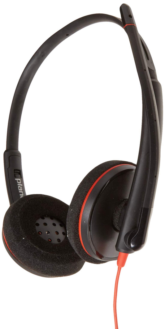 Plantronics Blackwire C3220 Headset - Stereo - Black - USB Type A - Wired - 20 Hz - 20 kHz - Over-The-Head - Binaural - Supra-aural - Noise Cancelling Microphone