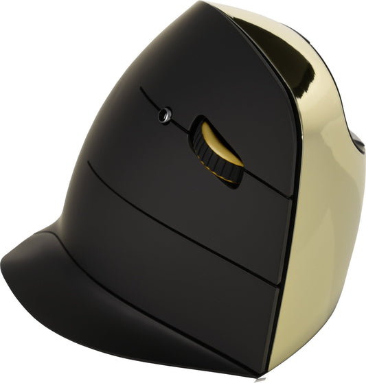 Evoluant Vertical Mouse C Series Wireless Right Hand Ergonomic Design Black/Chrome VMCRW, Clear
