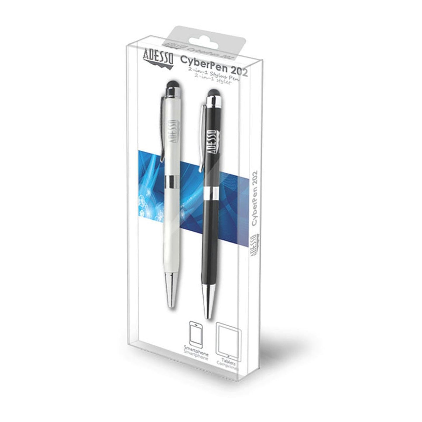 Adesso 2-in-1 Stylus Pen for Tablet and Smart Phone (Cyberpen 202)