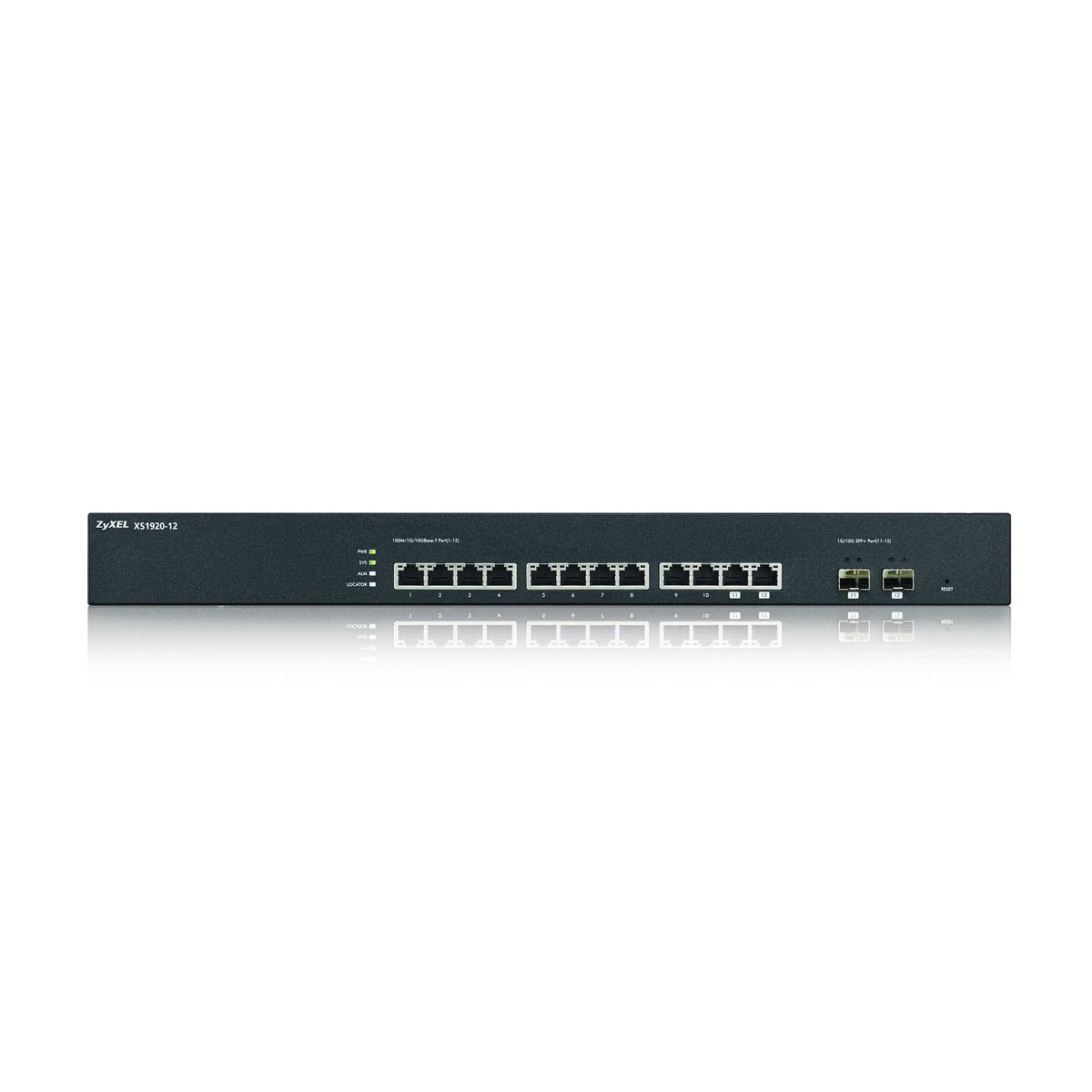 Zyxel 10 Port 1000/10G-BASE-T Smart Managed Switch Plus 2 Combo SFP+/RJ45, 12 Total Ports (XS1920-12)