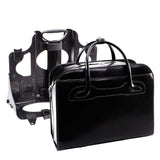 McKlein 94985 USA Willowbrook 15" Leather Patented Detachable -Wheeled Ladies' Laptop Briefcase Black