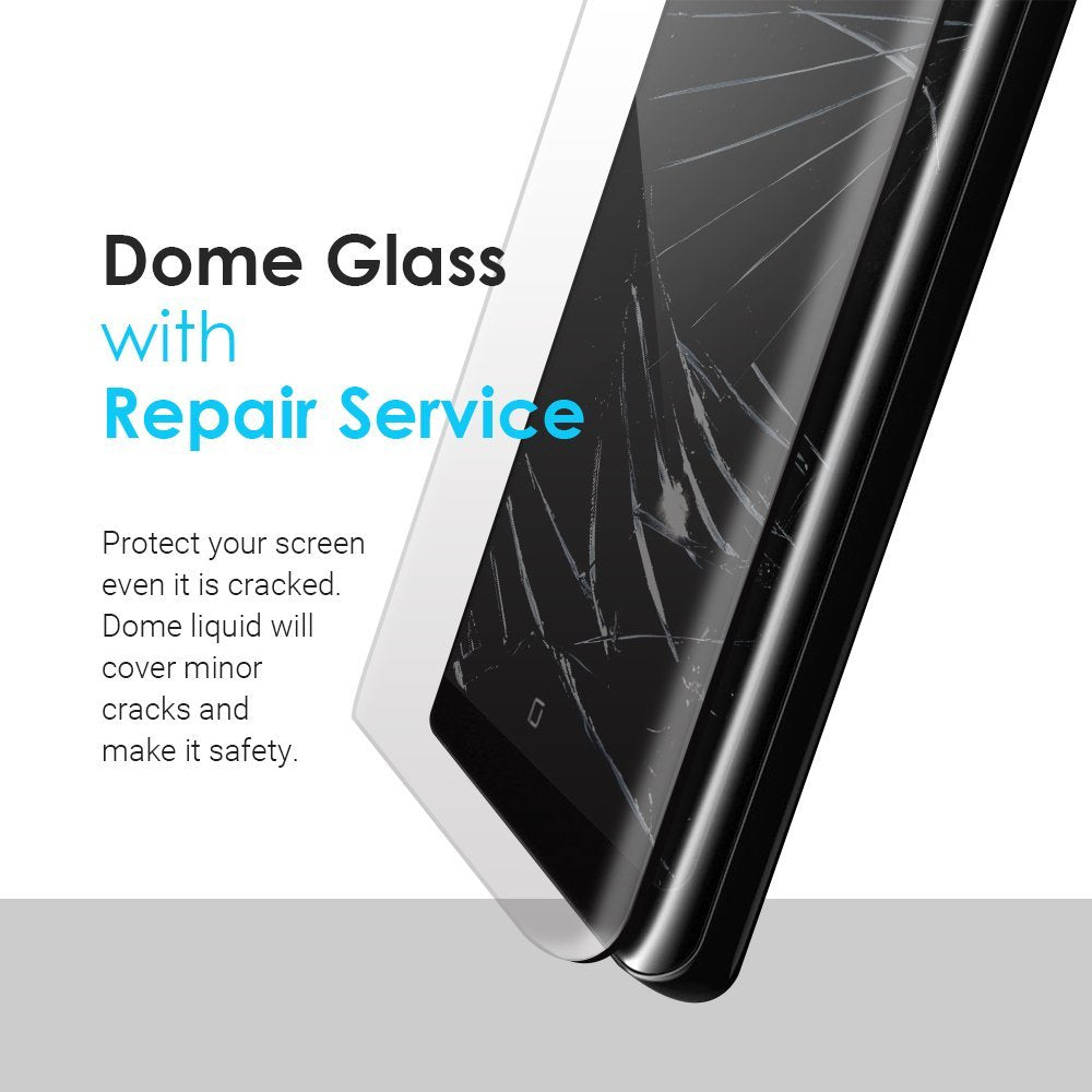 Galaxy Note 8 Screen Protector Tempered Glass Shield, [Liquid Dispersion Tech] 3D Curved Full Coverage Dome Glass, Easy Install Kit and UV Light by Whitestone for Samsung Galaxy Note 8 (2017) (1 Pack)