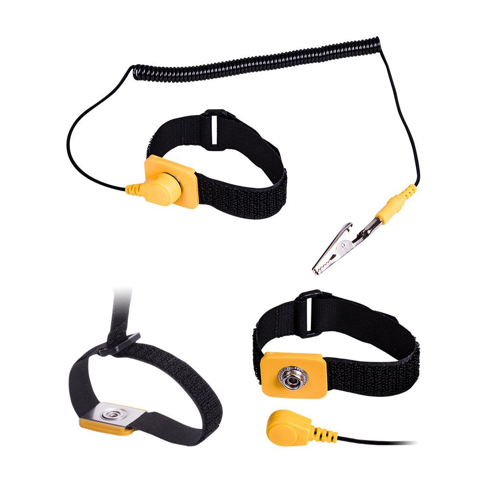 Rosewill Anti Static Wrist Strap Band, ESD Strap Anti Shock Wristband Bracelet with Grounding Wire Alligator Clip, Detachable Extra Long Cord (Packaging May Vary) - RTK-002