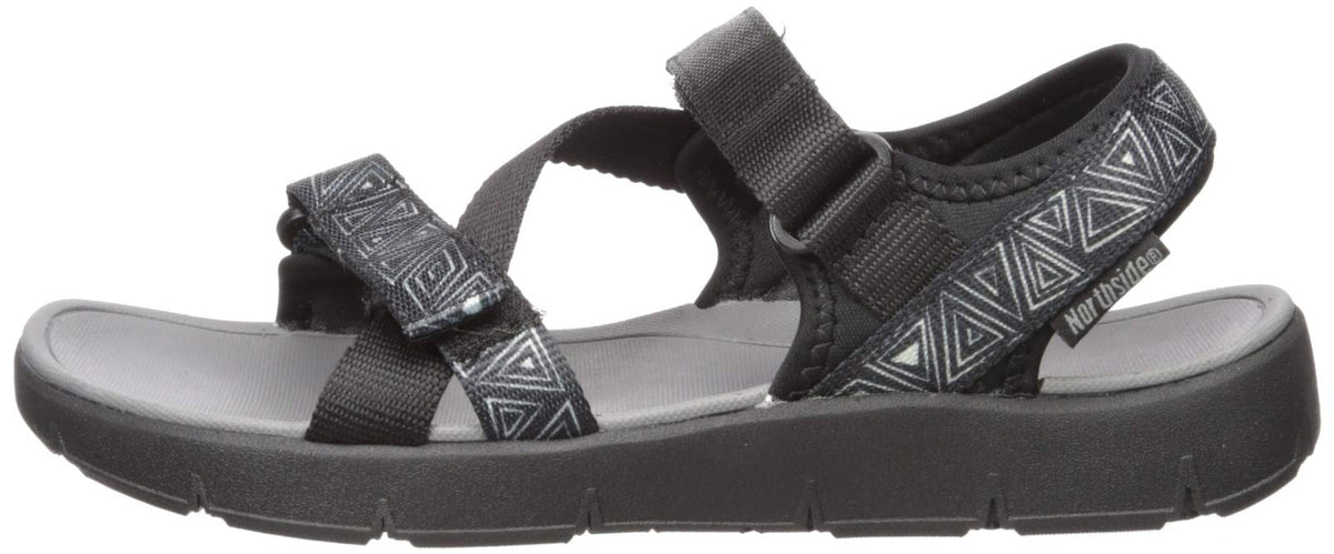 Northside Women's Kenya Sandal, Black/Gray, 7 M US