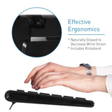 Macally Wireless Keyboard and Mouse Combo Bundle for PC, Desktop Computer, Laptop, Notebook, ChromeBook - Ultra Slim Cordless Keyboard Mouse Combo Set, Compatible with Windows 10/8/7/Vista/XP, etc.