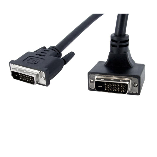 StarTech.com 6 ft 90 Degree Down Angled Dual Link DVI-D Monitor Cable M/M - Male to Male 25 pin DVI-D Video Cable Black 6 Feet - 2560x1600 (DVIDDMMBA6)